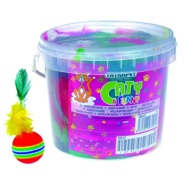 Tatrapet Играчка за мачка топче со пердув 3цм