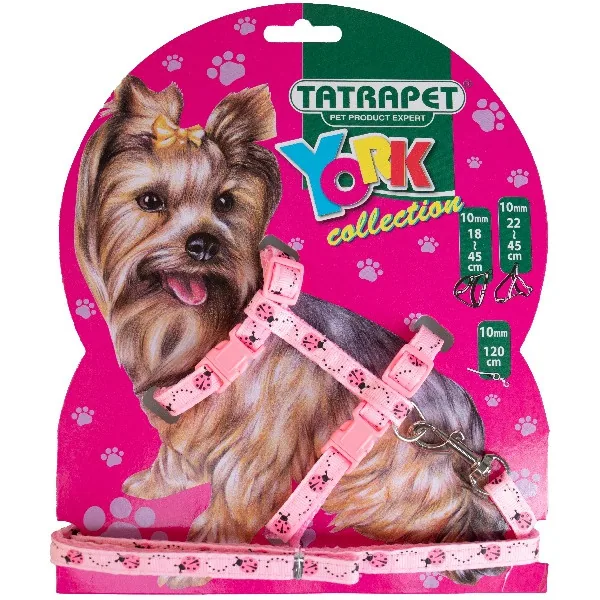 Tatrapet Градник со поводник розов 1,0×18-45cm/120цм